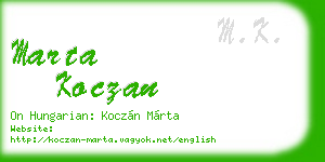 marta koczan business card