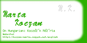 marta koczan business card